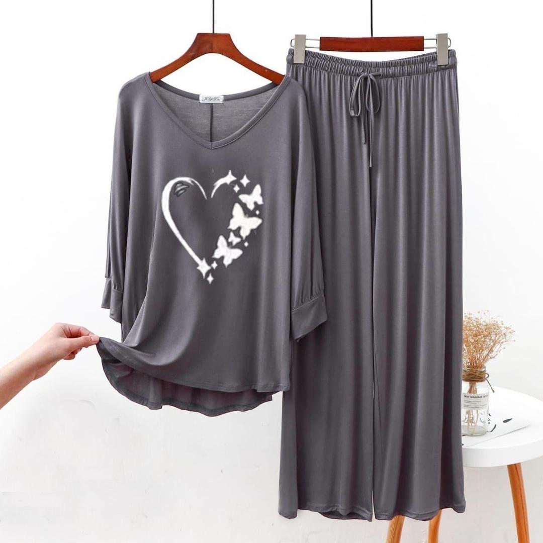 Printed Cotton Jersey Night Suit - 2 Pcs Set for Ultimate Comfort