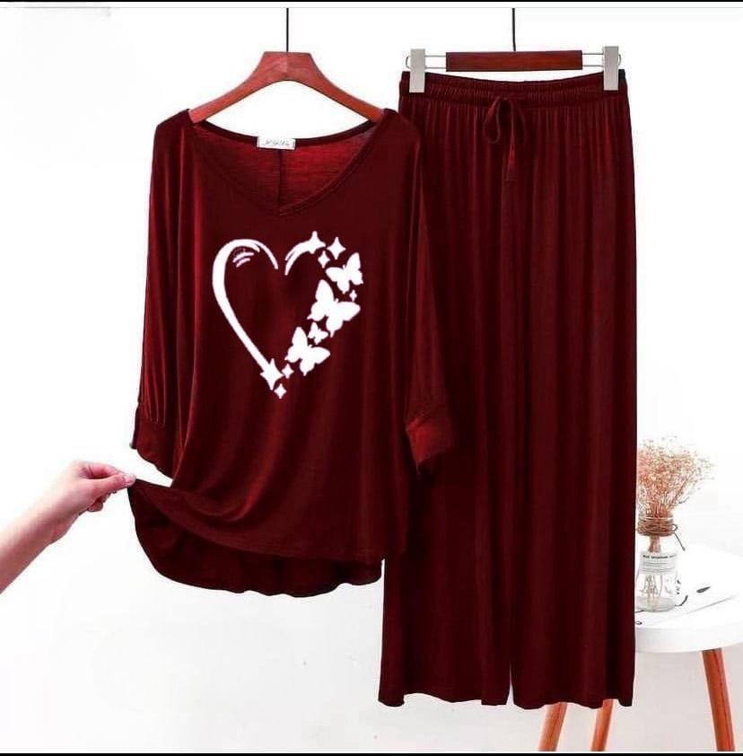 Printed Cotton Jersey Night Suit - 2 Pcs Set for Ultimate Comfort