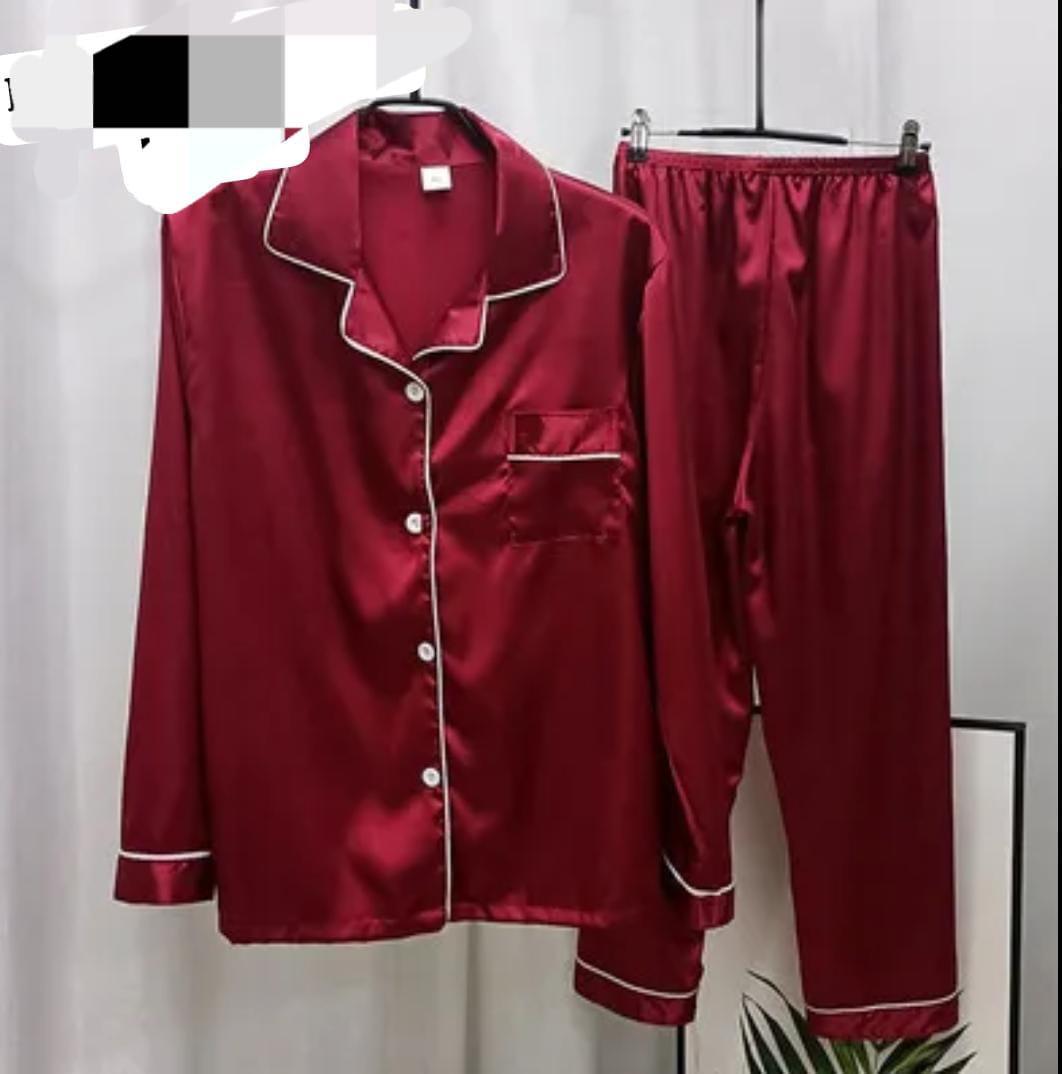 Stylish 2 Pcs Silk Night Suit - Women's Stitched Sleepwear